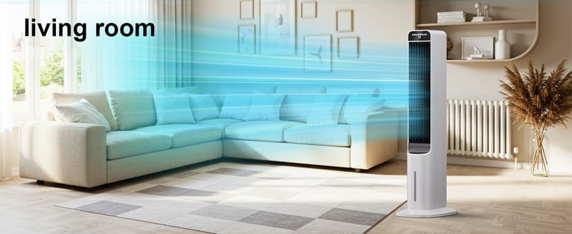 MEPTY 41" Swamp Cooler, 3 in 1 Evaporative Air Cooler with Remote, Portable Cooling Fans that Blow Cold Air with 3 Speeds, 4 Modes, Tower Fan 120° Oscillation Air Conditioner for Bedroom Home Office