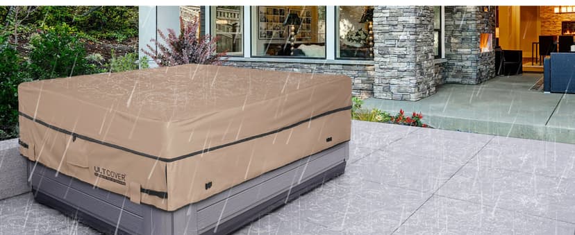ULTCOVER Waterproof 600D Polyester Square Hot Tub Cover Outdoor SPA Covers 90 x 90 inch