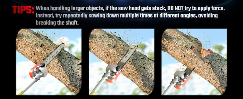 Pole Saw Gas Powered, 16-Foot Reach 42.7CC 2-Cycle 10-Inch Bar Cordless Extendable Long Trimmer Power Gasoline Chainsaw For Tree Hedge Trimming Bush Pruning, Regular Saw Head