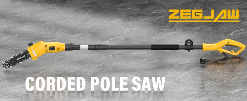Pole Saw Corded, 6 Amp 8 Inch Pole Saws for Tree Trimming, Electric Pole Saw with 13 Feet Height Reach, Tool-free Installation