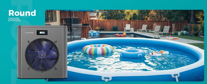 16000 BTU Swimming Pool Heat Pump 5000 Gallon Electric Pool Heater for Above Ground Pool 5KW Heating or Cooling WiFi Control Timer Pool Heater 120V 60Hz