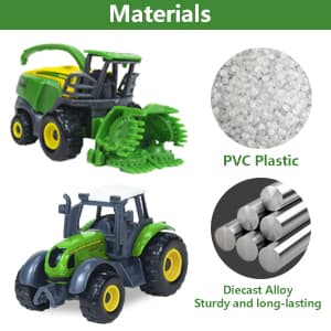 5 Pack Farm Tractor Toys, Die Cast Alloy Farm Trucks Tractor Toys for Kids 3-5 6 7 8 9 Farm Equipment Toys for 3 Years Old and Up Boys Toddlers Gifts - Includes Tractors, Combine Harvester