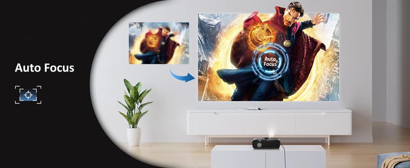 Daylight Projector 4K Ultra HD 1800 High ANSI Smart Home Theater with WiFi 6, Bluetooth, NFC, Streaming Apps, Bright Daytime Proyector, HDR10+, Auto Focus, HDMI 2.1 ARC USB for Movie Video Gaming CIVE