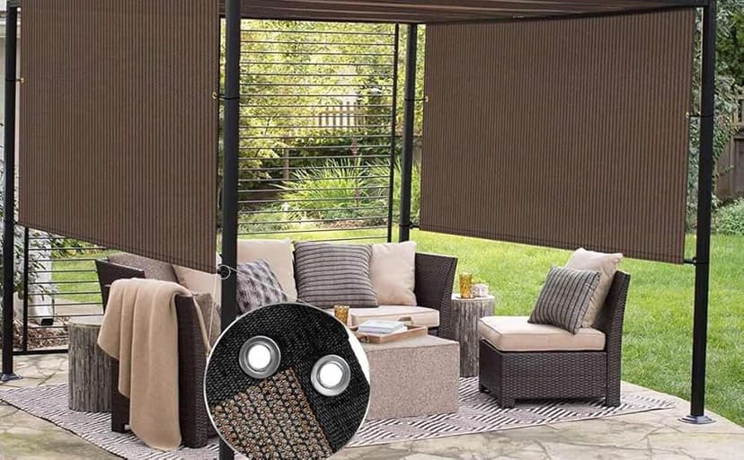 FAIR WIND Shade Cloth 90% Sun Shade Fabric Privacy Screen Shade Cover Patio Canopy with Grommets Shade Net for Garden Outdoor Pergola 6 x 6 FT - Grey