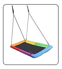 Sorbus Hammock Chair Macrame Hanging Swing Bench, Perfect for Indoor, Outdoor, Teens Girl Bedroom, Home, Room, Patio, Deck, Yard, Garden, Knitted Floating Swinging Bench, (Double Swing)