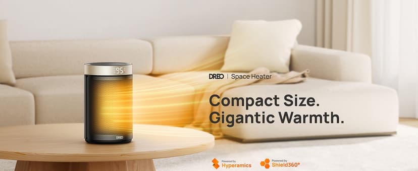 Dreo Space Heater, Portable Electric Heaters for Indoor Use with Thermostat and Remote, 2024 Upgraded, Digital Display, 12H Timer, 5 Mode, 1500W PTC Ceramic Fast Safety Heat for Office Bedroom Home