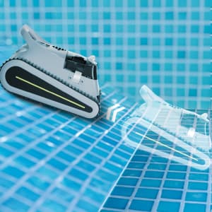 Cordless Pool Vacuum for Inground Pools, Automatic Robotic Pool Cleaner with Wall and Waterline Cleaning, Gray