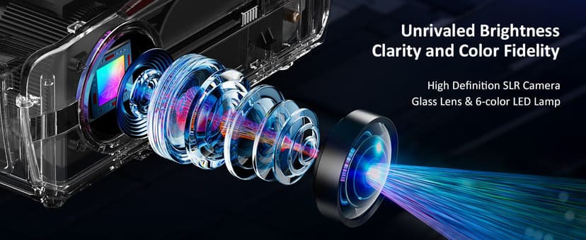 Daylight Projector 4K Ultra HD 1800 High ANSI Smart Home Theater with WiFi 6, Bluetooth, NFC, Streaming Apps, Bright Daytime Proyector, HDR10+, Auto Focus, HDMI 2.1 ARC USB for Movie Video Gaming CIVE