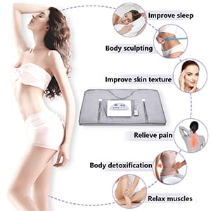 Infrared Sauna Blanket for Fitness and Detox Anti Aging, Length 71" with Remote Control, 2 Zone Temperature Control, Quick Sweating Professional Body Sculpting Home Sauna