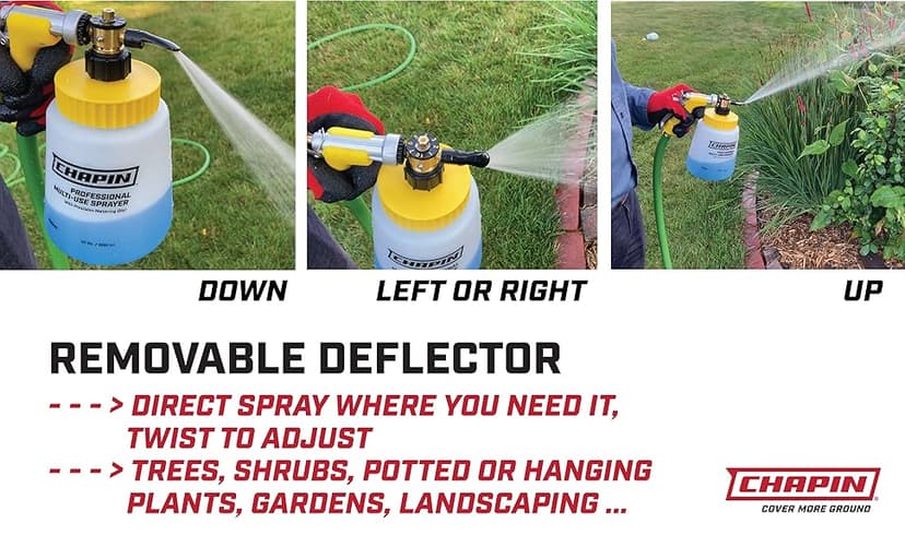 Chapin G364D Made in the USA 32 Ounce Professional Lawn and Garden Hose-End Sprayer With 16 Mixing Rations on the Metering Dial, Built-in Anti-Siphon, Translucent White