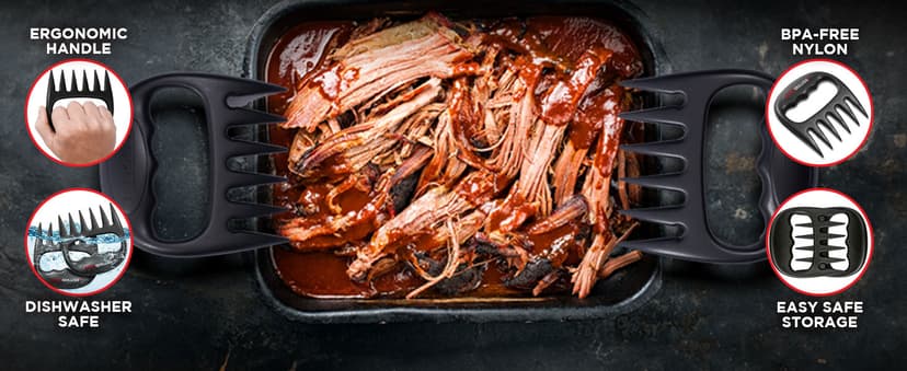 Alpha Grillers Meat Shredder Claws - BBQ Smoker Accessories Pulled Pork Tool - Barbecue Grilling Gifts for Men Him