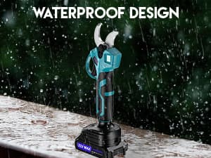 Upgraded Electric Pruning Shears, 1.4" Cutting Diameter Cordless Pruner with LCD Display, Brushless Motor, 2×2.0Ah Rechargeable Batteries & Extra Blade for Garden Trees and Branches