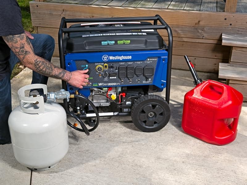 Westinghouse Outdoor Power Equipment 12500 Peak Watt Dual Fuel Home Backup Portable Generator, Remote Electric Start, Transfer Switch Ready, Gas and Propane Powered, CO Sensor