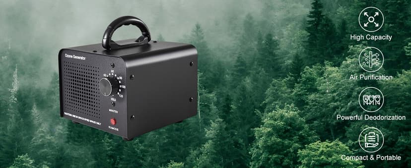 HHGM 48,000mg/h High Capacity Ozone Machine Generator, Commercial Industrial Quartz Tube Air Purifier, Ionizer & Deodorizer Ozone Odor Eliminator Suitable for Home, Car, Basements, Pets, Smoke, Farms