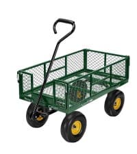 VIVOHOME Garden Cart Steel Heavy Duty 900 LBS Yard and Garden Wagon with 10 inch Tire and Handle Attach to ATV or Tractor Black