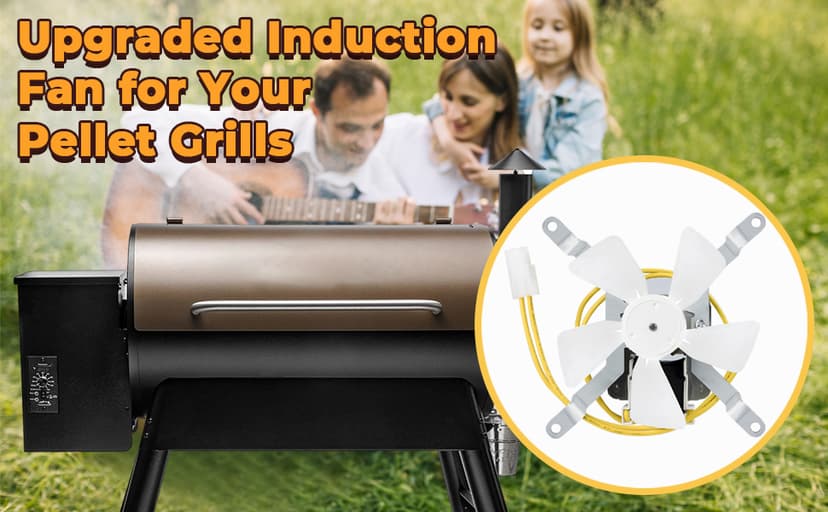 Upgraded Induction Fan Replacement for Traeger, Pit Boss, Camp Chef Wood Pellet Grills, Sam's Club/Z Grills Pellet Grills, Grill Replacement Parts, AC120V 60Hz