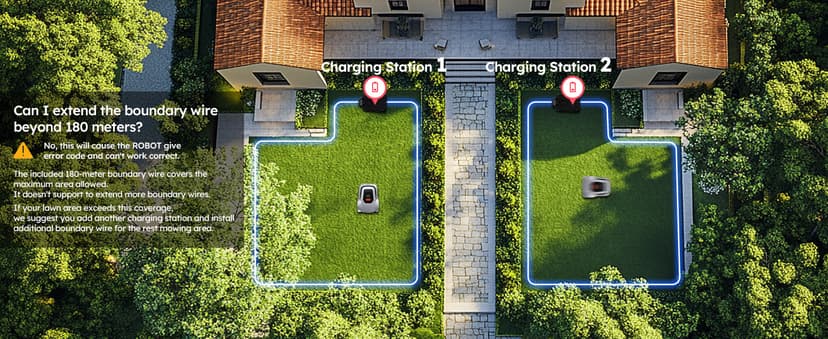 Robot Lawn Mower with Max 180m Stable Boundary Wire - Recommended 550㎡, Max 900㎡, 300% Higher Efficiency of Grid-Shaped Mowing Path, Automatic Robotic Lawn Mower with Auto Mapping & Recharge