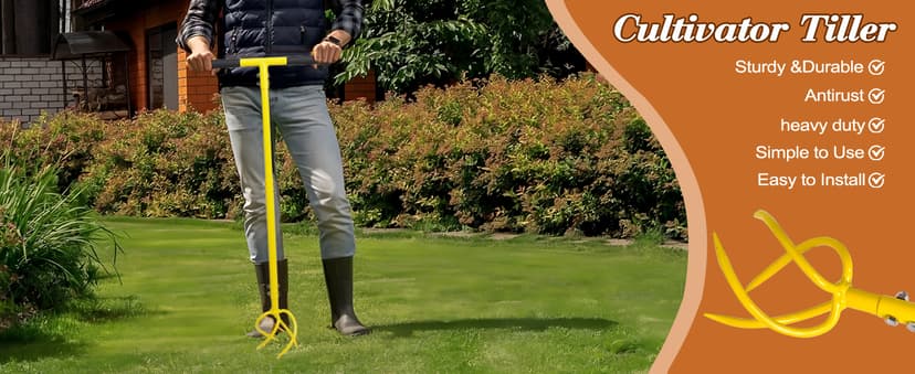 Garden Hand Tiller Garden Claw Twist Tiller Cultivator Tiller Soil Lossener Lawn Aerator Areator Loosen, Rototiller, Garden Bed and Plant Box Cultivator, Garden Tools.