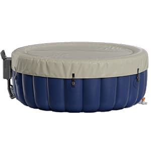 2-4 Person Inflatable Hot Tub, Portable Outdoor Spa with 146 Soothing Air Jets(73" x 28"), Portable Hot Tub with Cover and Heater Pump, Blue