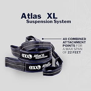 ENO Atlas XL Suspension System - Tree Strap for Hammock - Accessories for Camping, Hiking, and Backpacking - Black/Royal