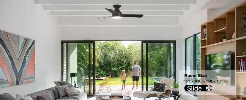 Amico Ceiling Fans with Lights, 42 inch Low Profile Ceiling Fan with Light and Remote Control, Flush Mount, Reversible, 3CCT, Dimmable, Noiseless, Black Ceiling Fan for Bedroom, Indoor/Outdoor Use
