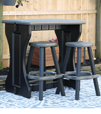 Single Bar Deep Grey Top & Black Base Ideal for Patio Hot Tub Area Backyard Durable WeatherResistant Design Easy Nohardware Assembly Proudly Made in USA