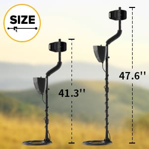 SAKOBS Metal Detector for Adults - High Accuracy Metal Detector with Discrimination Mode & Distinctive Audio Prompt and LCD Display Waterproof Search Coil for Treasure Hunting Beginners Professionals