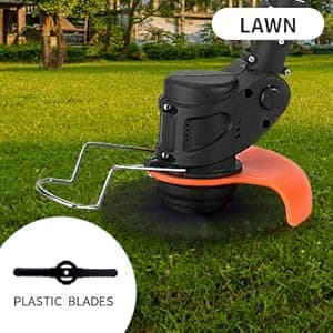 Cordless Lawn Trimmer Weed Wacker - 21V Lawn Mower Grass Edger with 2.0Ah Li-Ion Battery Powered & 3 Cutting Blade Types, Compact Power Tool for Lawn Yard Work……