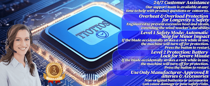 Brushless Motor Metal Blade & Dual-Line Bump-Feed Cordless Weed Wacker with Battery and Charger, Edger Lawn Tool, for Petite Yards and Residential Lawns