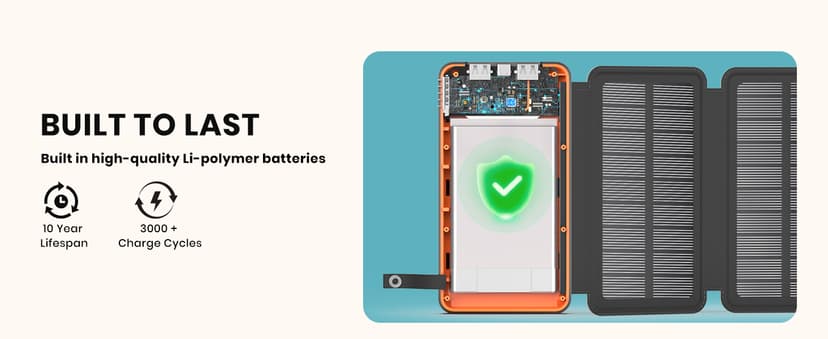 Hiluckey Solar Charger 25000mAh, Outdoor USB C Portable Power Bank with 4 Solar Panels, 3A Fast Charge External Battery Pack with 3 USB Outputs Compatible with Smartphones, Tablets, etc.