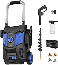 Pressure Washer, 5000PSI 3.2GPM Adjustable Touch Screen with 55FT Total Length Power Washer Electric Powered 4 Nozzles for Driveways Furniture or Cars 2000W