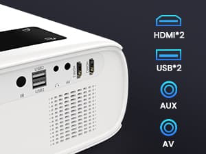 GROVIEW Projector, 15000lux 490ANSI Native 1080P WiFi Bluetooth Projector, 300'' Video Projector, Supports 4K & Zoom, 5G Sync, Compatible with HDMI USB/ AV/ Smartphone/ Pad/ Laptop/ DVD/ TV Stick/ PS5