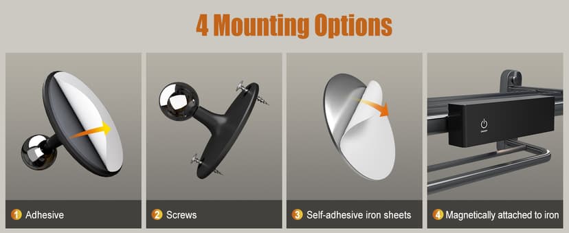 Honalia Adhesive Wall Lights for Bedroom 2 Pack, Rechargeable Wall Lights with Magnetic & Dimmable, 360 Rotation Cordless Wall Sconce, Peel and Stick Lights for Wall Bedside, Reading