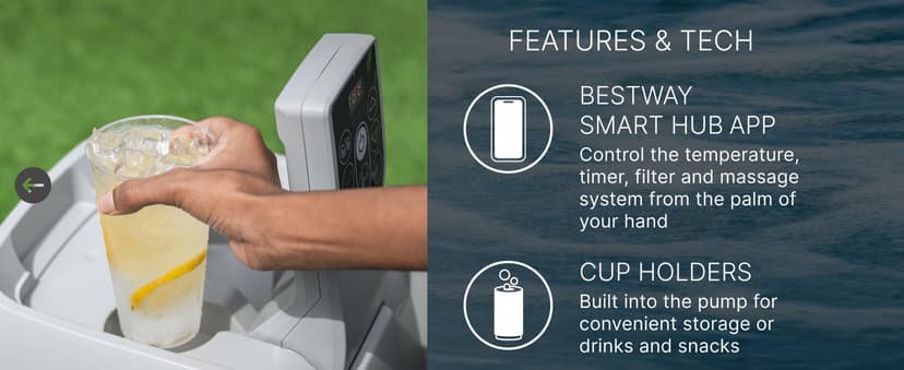 Coleman Hawaii AirJet Large Square 4 to 6 Person Inflatable Hot Tub Portable Outdoor Spa with 140 AirJets and EnergySense Cover, Grey