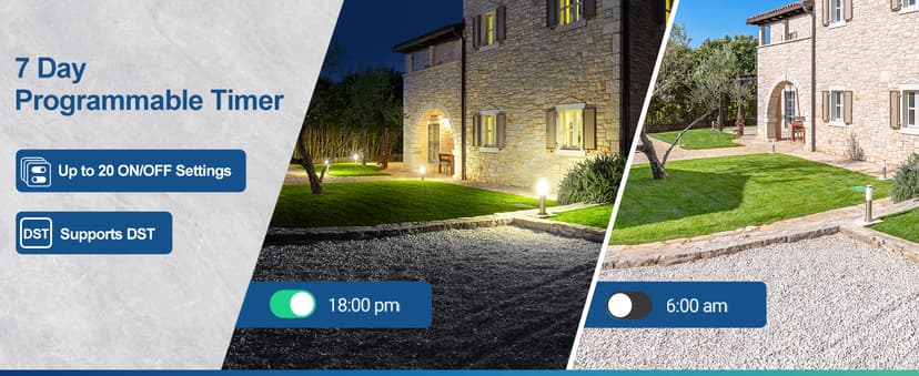 DEWENWILS Pool Pump Timer, Digital Timer Box, 2HP 40A 120-277 VAC, 7-Day 20 ON/Off Programmable Timer Switch for Water Heater, Pool Pump, SPA, Motor, ETL Listed Gray