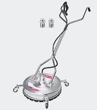 22" Pressure Washer Surface Cleaner with 4 Wheels & Dual Handles & 3 Nozzles, 4500PSI 6GPM Stainless Steel Pressure Washer Attachment for Concrete Driveway Sidewalk Deck Patio, Commercial Grade