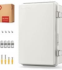 QILIPSU Waterproof Junction Box IP67 Outdoor Plastic Electrical Project Enclosure Weatherproof with Mounting Plate, Wall Brackets, Hinged Grey Cover 11.2"x7.7"x5.1"