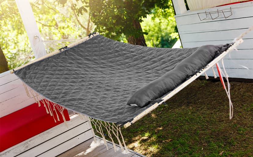 Hombys Outdoor Hammock Pad & Pillow Set, 2 Person Hammock Pad, Grey