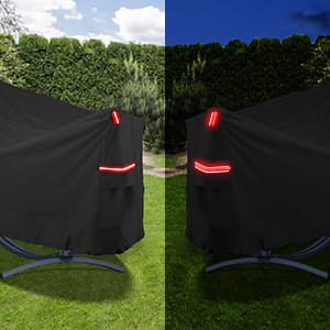 Waterproof Hammock Cover, Sun Rain UV Dust Snow Protection with Windproof Straps & Soft Cotton Lining for 55 inch Spreader Bars