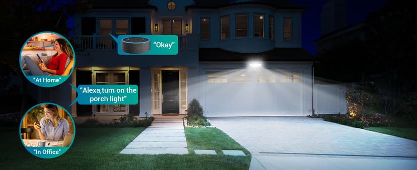 USTELLAR 2 Pack 50W Smart Outdoor LED Security Light Tunable White 2700K-6500K Motion Sensor Exterior WiFi Flood Light Fixture Alexa Warm Wired Floodlight Google Outside Spotlight House Yard Garage