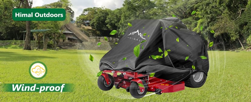 Himal Outdoors Zero-Turn Mower Protector, Heavy Duty 600D Polyester Oxford, UV Protection Universal Fit with Drawstring & Cover Storage Bag, Tractor Cover Up to 60" Decks