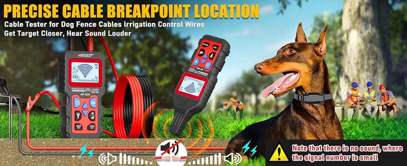 NF-826 Underground Wire Locator & Cable Tracer/Buried Wire Tracer and Cable Locator/Under Ground Circuit Tracer,for Dog Fence Cables Irrigation Control Wires,Tone Generator Kit (Professional Grade)