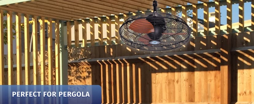 Tornado 20-Inch Outdoor Downrod Mount Ceiling Fan – IPX4 Water-Resistant, Remote Control Included, 3 Speed Settings, 3300 CFM, 10-Foot Cord, UL Safety Listed