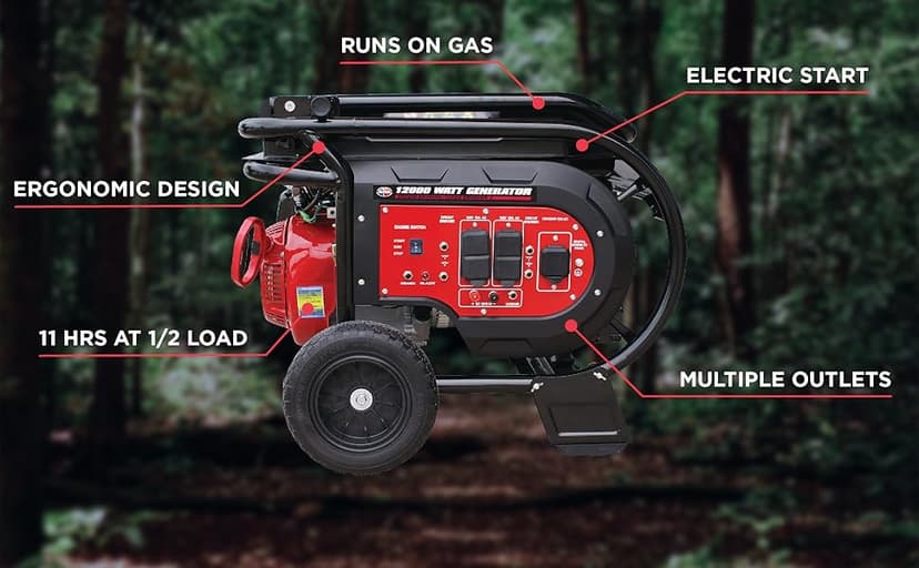 All Power, G10000E - 10,000 Watt Starting Power Generator Dual Fuel JD Engine Electric Start Portable Generator Relaunched Style