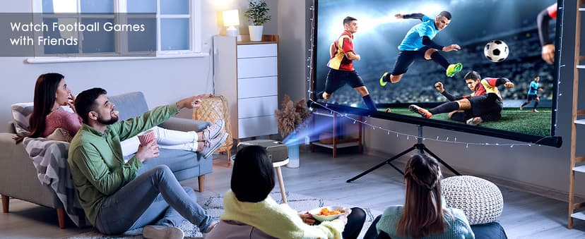 YOWHICK 4K Projector with WiFi and Bluetooth, 20000L Native 1080P Outdoor Portable Movie Projector, Smart Video Projector, 50% Zoom/400" Display, Compatible with HDMI/USB/PC/TV/PS5/DVD/Android/iOS