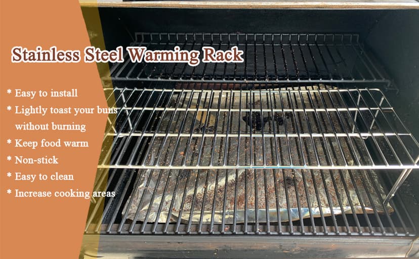 QuliMetal Grill Warming Rack for Green Mountain Grills Daniel Boone Pellet Grills, Stainless Steel, Replacement Parts for GMG-6008