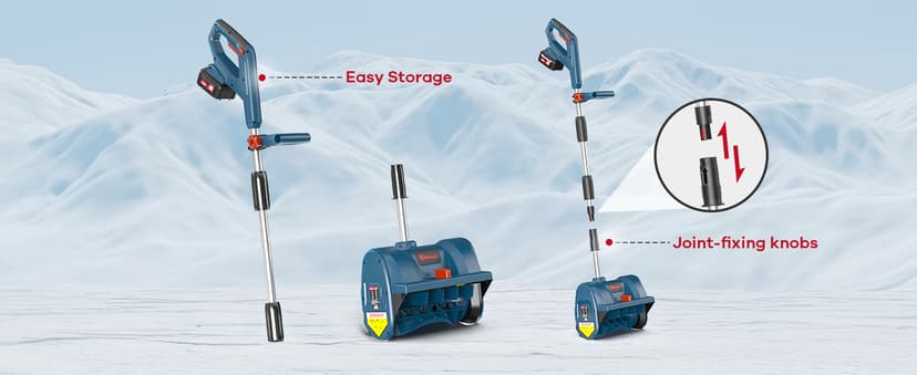 Eletric Snow Shovel, 20V | 12-Inch | 4-Ah Cordless Snow Blower, Battery Powered Snow Blower with Directional Plate & Adjustable Front Handle (4-Ah Battery & Quick Charger Included)