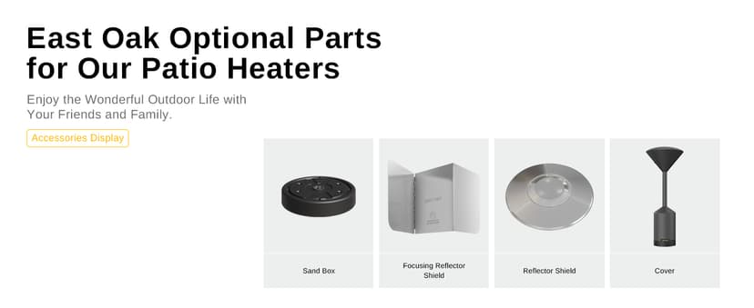 EAST OAK 50,000 BTU Patio Heater with Sand Box, Table Design, Double-Layer Stainless Steel Burner, Wheels, Triple Protection System, Outdoor Heater for Home and Residential, Polar Night