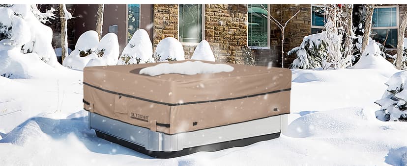 ULTCOVER Waterproof 600D Polyester Square Hot Tub Cover Outdoor SPA Covers 90 x 90 inch