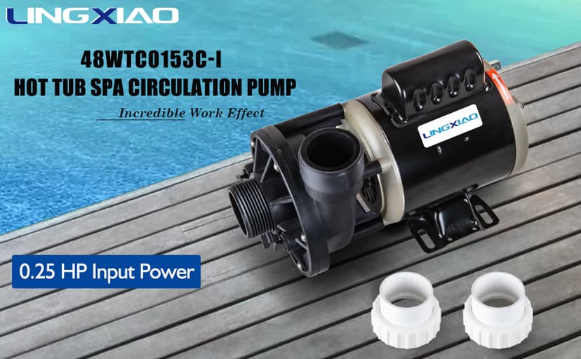 SPA Circulation Pump, Single Speed Hot Tub Circulating SPA Pump for Replacement OEM Mode, 0.25HP (115V or 230V), 1.5"Port (Model: 48WTC0153C-I)